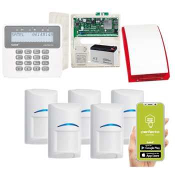 ZESTAW ALARMOWY SATEL PERFECTA 32-WRL LTE SET-A 5 CZUJEK BOSCH PRF-LCD SYRENA SP-4001R